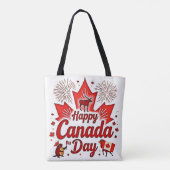 Gelukkig Canada Dag! Tote Bag (Achterkant)