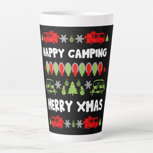 Gelukkig Caravan Kerstseizoen Latte Mok (Voorkant)