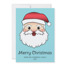 Gelukkig Cartoon Kerstman Hoofd Met Aangepaste Tek