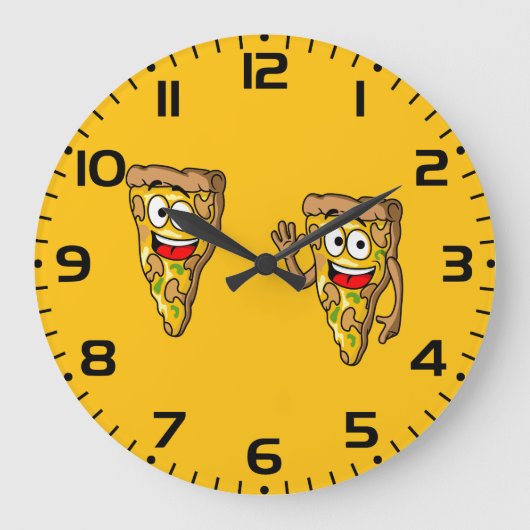 Gelukkig Champignon Pizzaslices Grote Klok (Voorkant)