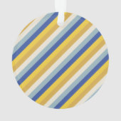 Gelukkig Chanoeka blauw modern gestreept patroon o Ornament (achterkant)