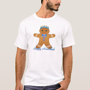 Gelukkig Chanoeka Gebruinebroodmannen Menora T-shirt