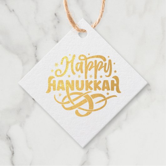 Gelukkig Chanoeka Gold Bedankjes Labels (Voorkant)