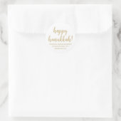 Gelukkig Chanoeka goud modern script aangepaste ad Ronde Sticker (Tas)