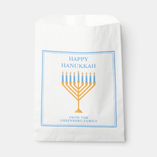 Gelukkig Chanoeka Menorah Schattige Custom Party Bedankzakje (Voorkant)