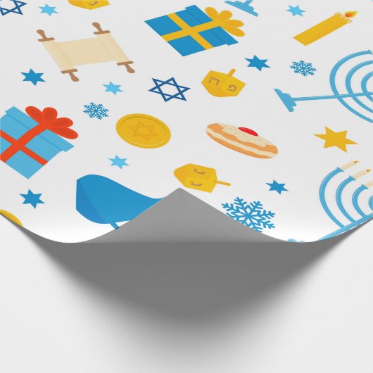 Gelukkig Chanoeka Patterned Cadeaupapier (Hoek)