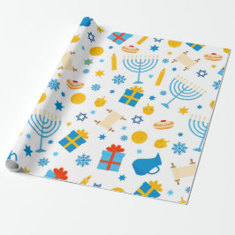 Gelukkig Chanoeka Patterned Cadeaupapier