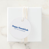 Gelukkig Chanoeka wit blauw minimalistisch geperso Bedankjes Labels (In situ)