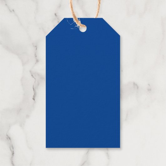 Gelukkig Chanoeka wit blauw minimalistisch geperso Cadeaulabels (Achterkant)