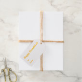 Gelukkig Chanoeka wit blauw minimalistisch goud Cadeaulabels (Met Koord)