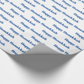 Gelukkig Chanoeka wit en blauw patroon modern Cadeaupapier (Hoek)