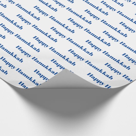 Gelukkig Chanoeka wit en blauw patroon modern Cadeaupapier (Hoek)