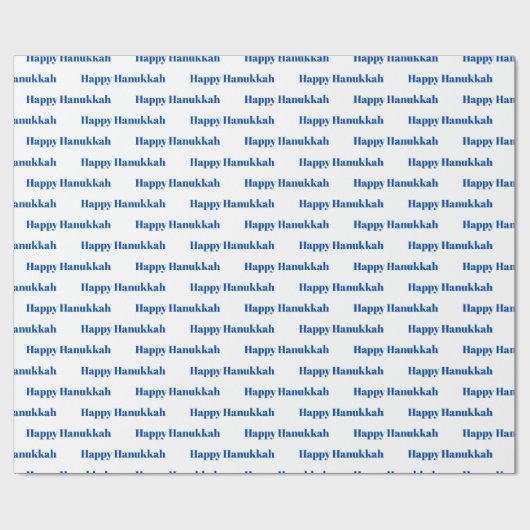 Gelukkig Chanoeka wit en blauw patroon modern Cadeaupapier (Vlak)