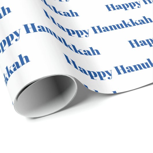 Gelukkig Chanoeka wit en blauw patroon modern Cadeaupapier (Rol Hoek)