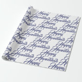 Gelukkig Chanoeka wit en marineblauw elegant scrip Cadeaupapier (Uitgerold)