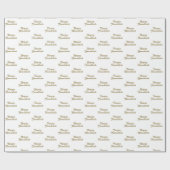 Gelukkig Chanoeka wit goud schattig typografie pat Cadeaupapier (Vlak)