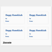 Gelukkig Chanoeka wit tot blauw van blanco minimal Rechthoekige Sticker (Vel)