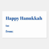 Gelukkig Chanoeka wit tot blauw van blanco minimal Rechthoekige Sticker (Voorkant)