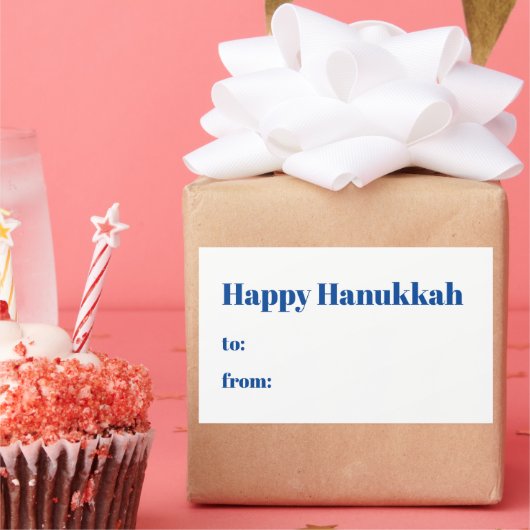 Gelukkig Chanoeka wit tot blauw van blanco minimal Rechthoekige Sticker (Feest)