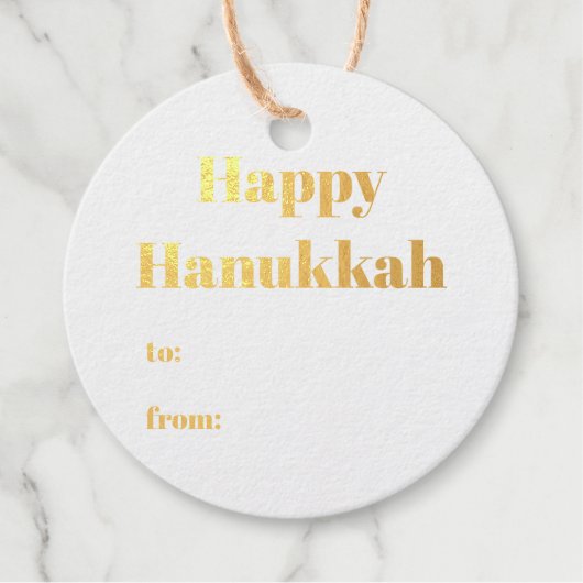 Gelukkig Chanoeka wit tot blauw van eenvoudig mode Bedankjes Labels (Voorkant)