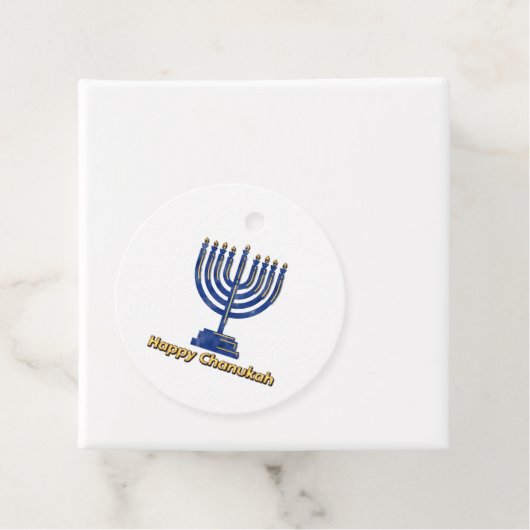 Gelukkig Chanukka Menora Bedankjes Labels (In situ)