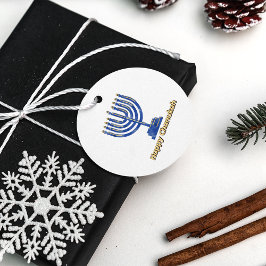 Gelukkig Chanukka Menora Bedankjes Labels