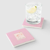 Gelukkig Chic Roze Flamingo Stenen Onderzetter (Zijkant)