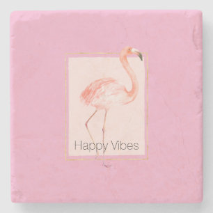 Gelukkig Chic Roze Flamingo Stenen Onderzetter