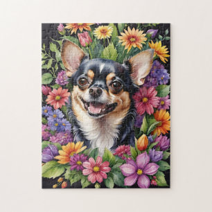 Gelukkig Chihuahuahond Huisdier Portret Waterverf  Legpuzzel