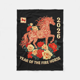 Gelukkig Chinees Maanjaar van het Paard 2026 Kind Fleece Deken