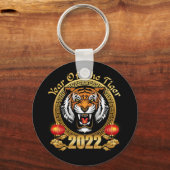 Gelukkig Chinees nieuwjaar 2022 Jaar van de Tijger Sleutelhanger (Voorkant)