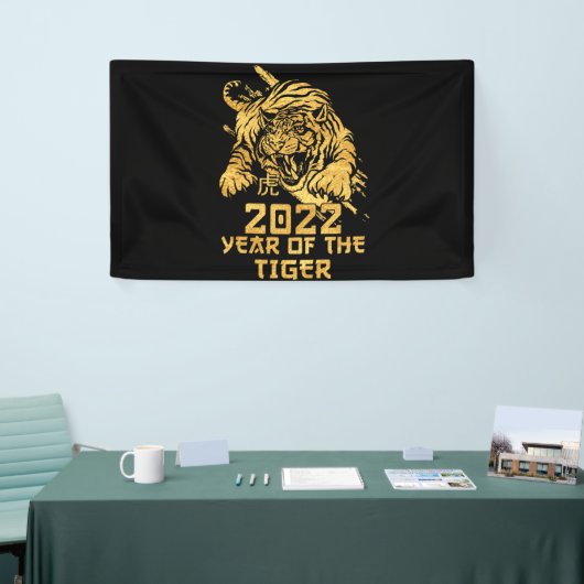 Gelukkig Chinees nieuwjaar 2022 Jaar van de tijger Spandoek (Beurs)
