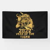 Gelukkig Chinees nieuwjaar 2022 Jaar van de tijger Spandoek (Horizontaal)