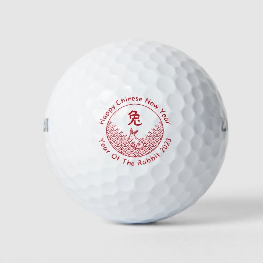 Gelukkig Chinees nieuwjaar 2023 - Jaar van het kon Golfballen (Voorkant)