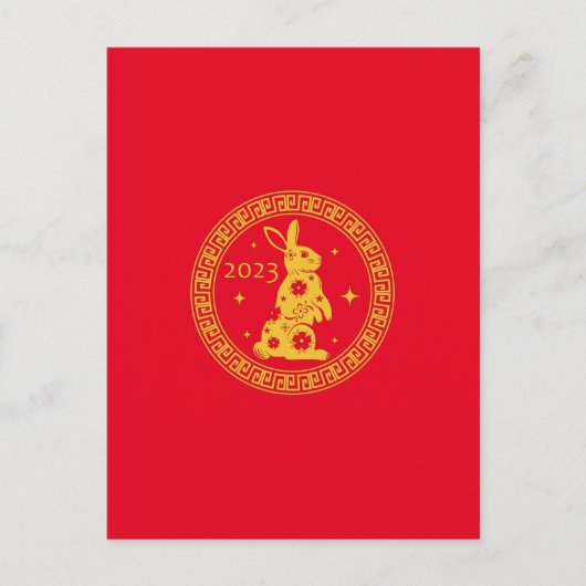 Gelukkig Chinees nieuwjaar 2023 konijn Briefkaart (Voorkant)