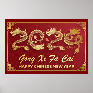 Gelukkig Chinees Nieuwjaar 2024 Maanjaar 2024 Poster