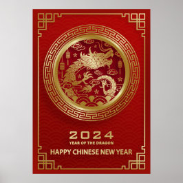 Gelukkig Chinees Nieuwjaar 2024 Maanjaar 2024 Poster