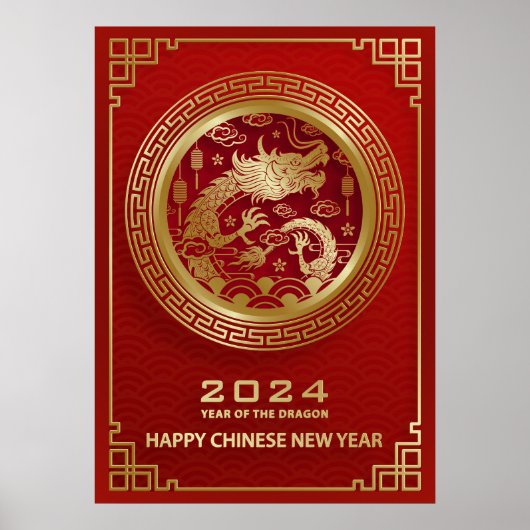Gelukkig Chinees Nieuwjaar 2024 Maanjaar 2024 Poster (Voorkant)