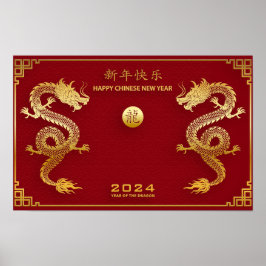 Gelukkig Chinees Nieuwjaar 2024 Maanjaar 2024 Poster