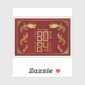 Gelukkig Chinees Nieuwjaar 2024 Maanjaar 2024 Sticker (Vel)