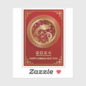 Gelukkig Chinees Nieuwjaar 2024 Maanjaar 2024 Sticker (Vel)