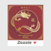 Gelukkig Chinees Nieuwjaar 2024 Maanjaar 2024 Sticker (Vel)