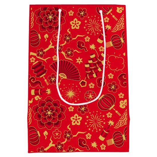 Gelukkig Chinees Nieuwjaar 2024 Medium Cadeauzakje (Achterkant)