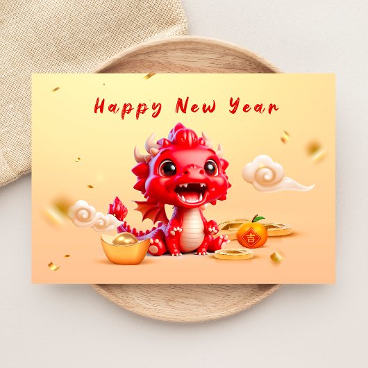Gelukkig Chinees Nieuwjaar 2024 Notitiekaartje