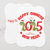 Gelukkig Chinees Nieuwjaar 2025 Jaar van de Slang Kaart (Voorkant / Achterkant)