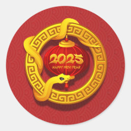 Gelukkig Chinees Nieuwjaar 2025 Ronde Sticker