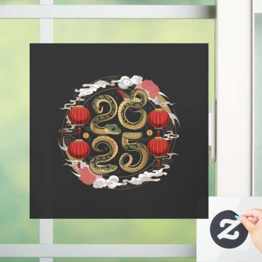 Gelukkig Chinees Nieuwjaar 2025 Slangencultuur Raamsticker (Huis)