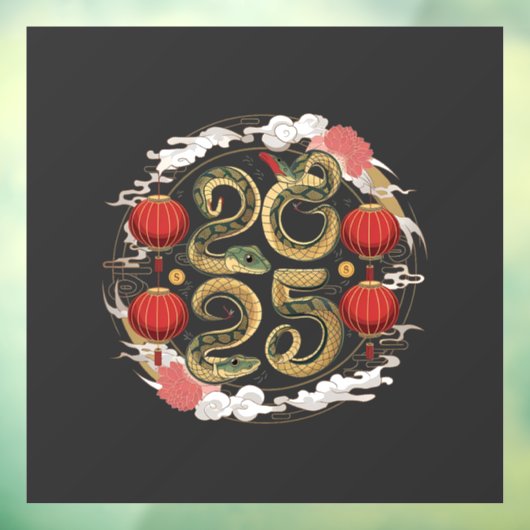 Gelukkig Chinees Nieuwjaar 2025 Slangencultuur Raamsticker (Vel 3)