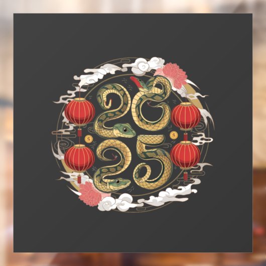 Gelukkig Chinees Nieuwjaar 2025 Slangencultuur Raamsticker (Vel 2)
