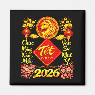 Gelukkig Chinees Nieuwjaar 2026 Jaar Van Het Paard Magneet